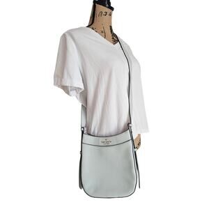 Kate Spade Leila Pale Blue Leather Adjustable Strap Crossbody Shoulder Bag Purse